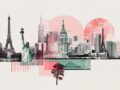 decouvrez l’art des collages digitaux minimalistes inspires par le voyage